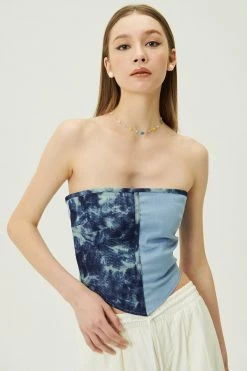 STORETS WHAT'S NEW Xime Tie-Dye Denim Top