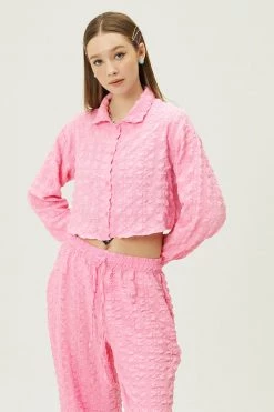 STORETS Bella Embossed Crop Shirt