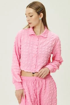 STORETS Bella Embossed Crop Shirt