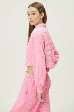 STORETS Bella Embossed Crop Shirt