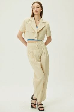 STORETS Noa Cropped Linen Blazer