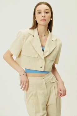 STORETS CLOTHING Noa Cropped Linen Blazer