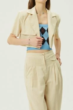 STORETS Noa Cropped Linen Blazer