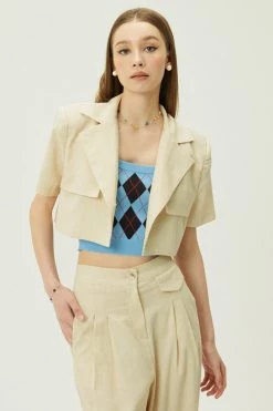 STORETS Noa Cropped Linen Blazer