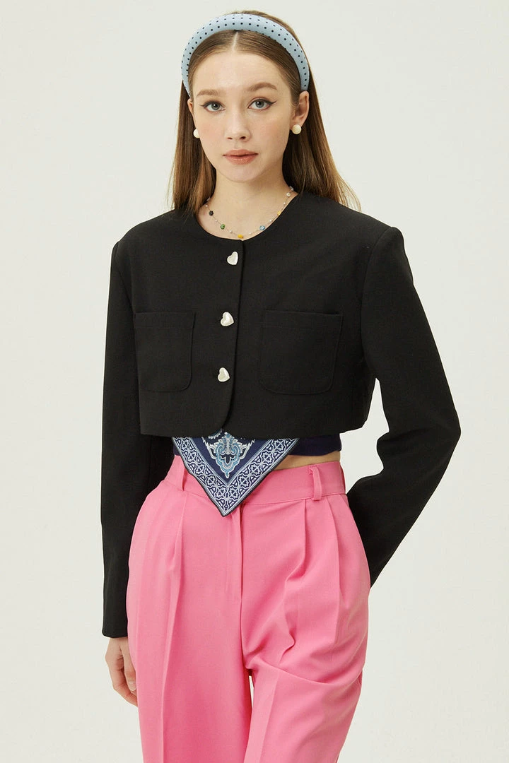 STORETS Lucid Heart Button Blazer