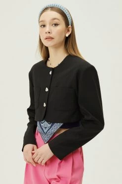 STORETS Lucid Heart Button Blazer
