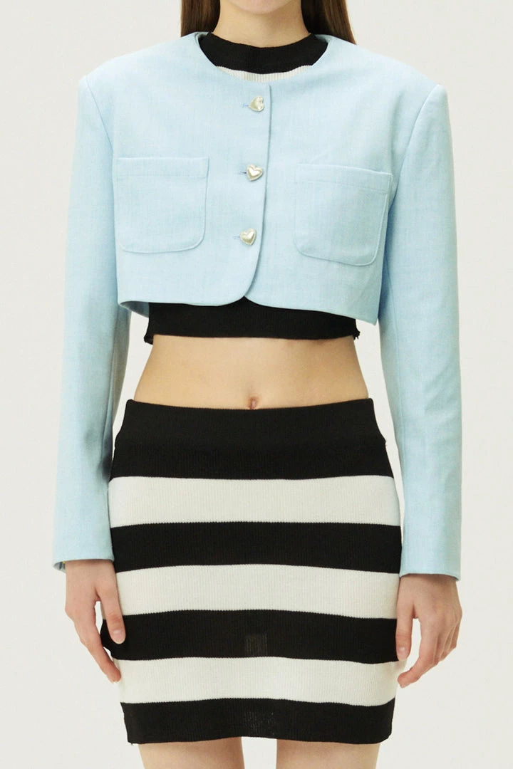 STORETS Lucid Heart Button Blazer