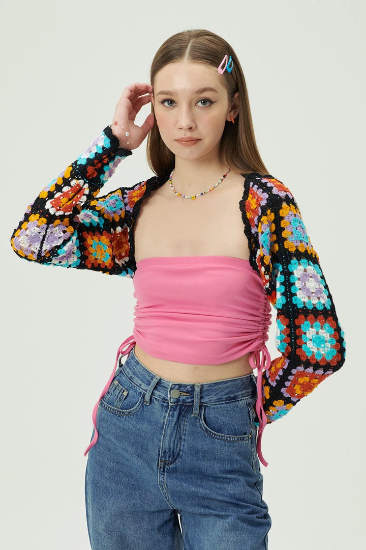 STORETS Joy Granny Square Shrug Cardi