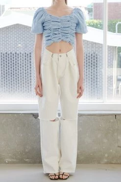 STORETS Sarah Puff Sleeve Ruched Top WHAT'S NEW