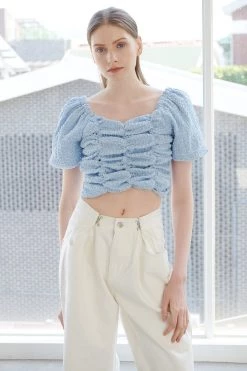 STORETS Sarah Puff Sleeve Ruched Top WHAT'S NEW
