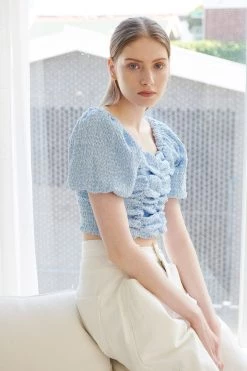 STORETS Sarah Puff Sleeve Ruched Top WHAT'S NEW