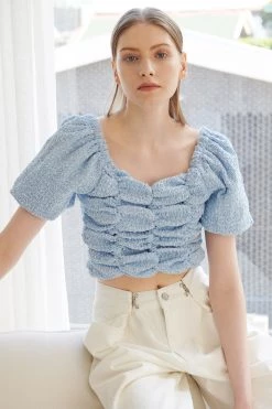 STORETS Sarah Puff Sleeve Ruched Top WHAT'S NEW