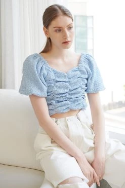 STORETS Sarah Puff Sleeve Ruched Top WHAT'S NEW