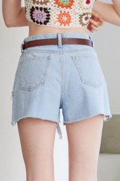 STORETS Clare Distressed Denim Shorts WHAT'S NEW