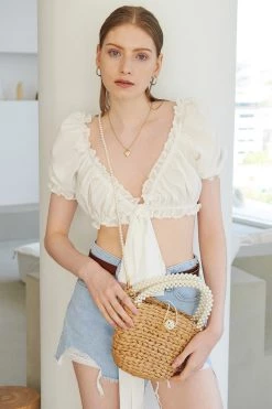 STORETS Faya Pearl Rattan Tote WHAT'S NEW