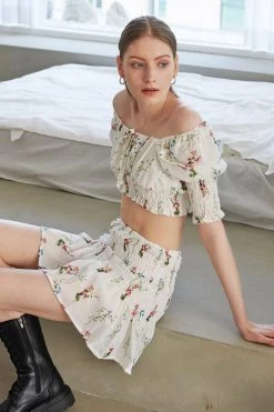 STORETS Lara Floral Top And Skort Set