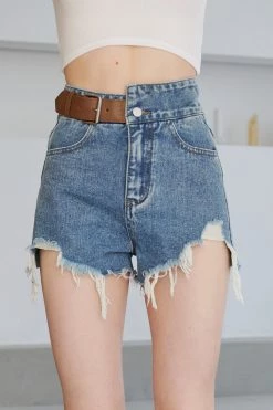 STORETS Jayla Frayed Belted Short
