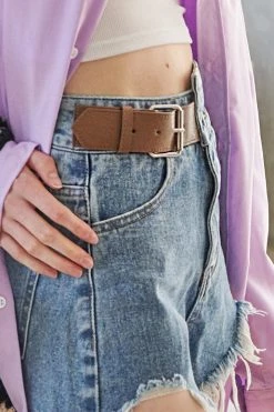 STORETS Jayla Frayed Belted Short