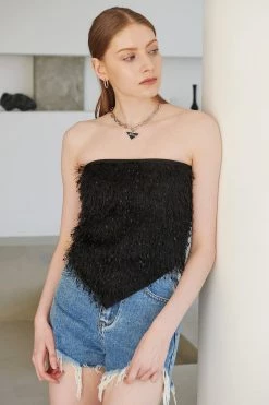 STORETS Jasmin Faux Feather Top