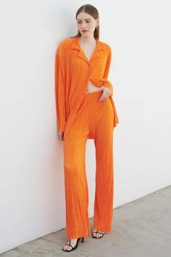 STORETS WHAT'S NEW Maria Flared Leg Plisse Pants