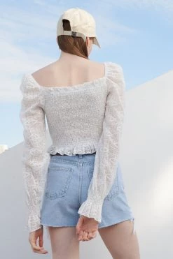 STORETS WHAT'S NEW Lyse Lace Smocked Blouse