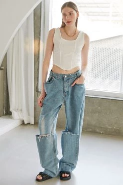 STORETS Vera Slash Cutout Jeans