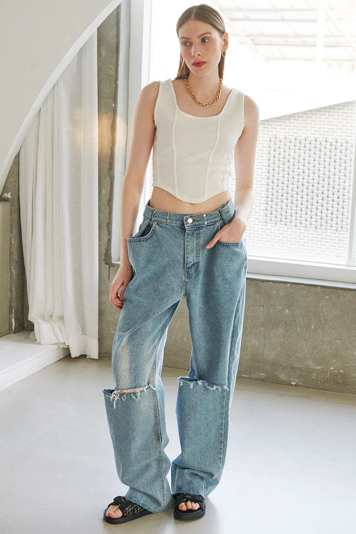 STORETS Vera Slash Cutout Jeans