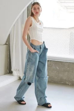 STORETS Vera Slash Cutout Jeans