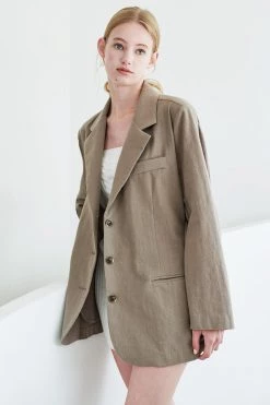 STORETS Sylvie Linen Boyfriend Single Blazer WHAT'S NEW