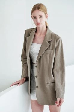 STORETS Sylvie Linen Boyfriend Single Blazer WHAT'S NEW