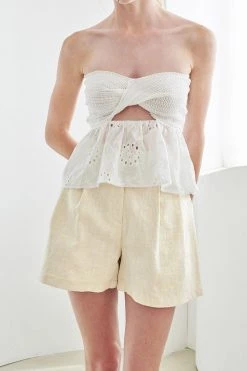 STORETS WHAT'S NEW Maria Knit Combo Embroidery Top