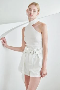 STORETS Hailey Shoulder Cutout Asymmetric Top