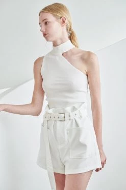 STORETS Hailey Shoulder Cutout Asymmetric Top