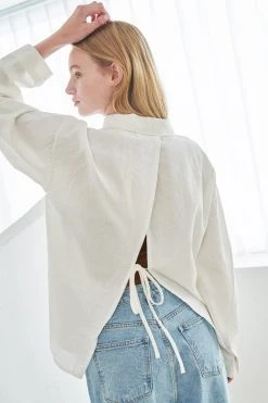 STORETS Esther Open Back Linen Shirt WHAT'S NEW