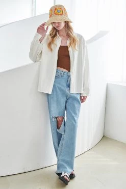 STORETS Esther Open Back Linen Shirt WHAT'S NEW