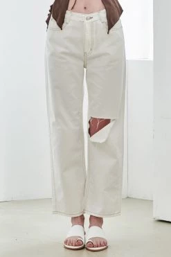 STORETS Evan Cutout White Jeans WHAT'S NEW