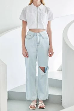 STORETS Evie Zipper Crop Shirt