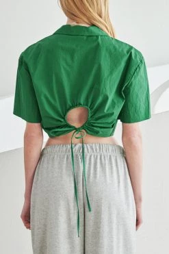 STORETS Cleo Open Back Cropped Shirt