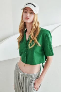 STORETS Cleo Open Back Cropped Shirt