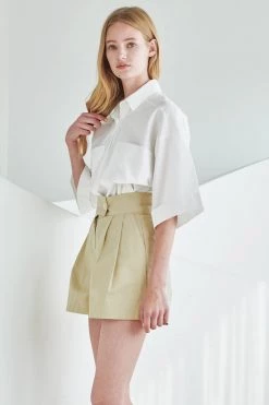 STORETS Grace Pintucked Shorts