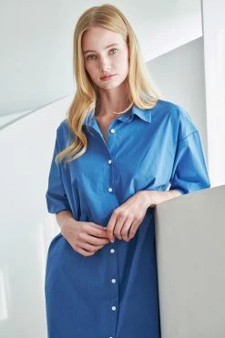 STORETS WHAT'S NEW Sharon Short Sleeve Shirt Dress