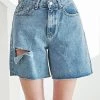 STORETS Blythe Cutout Denim Shorts
