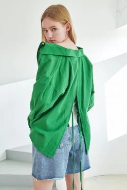 STORETS WHAT'S NEW Esther Open Back Linen Shirt