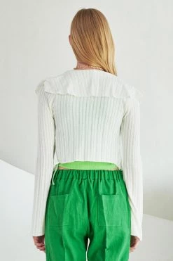 STORETS WHAT'S NEW Nancy Ruffle Trim Cardigan