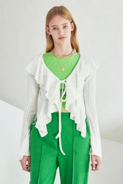 STORETS WHAT'S NEW Nancy Ruffle Trim Cardigan