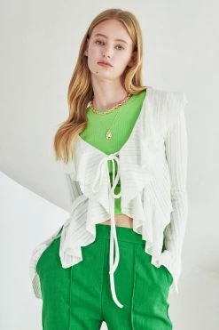 STORETS WHAT'S NEW Nancy Ruffle Trim Cardigan