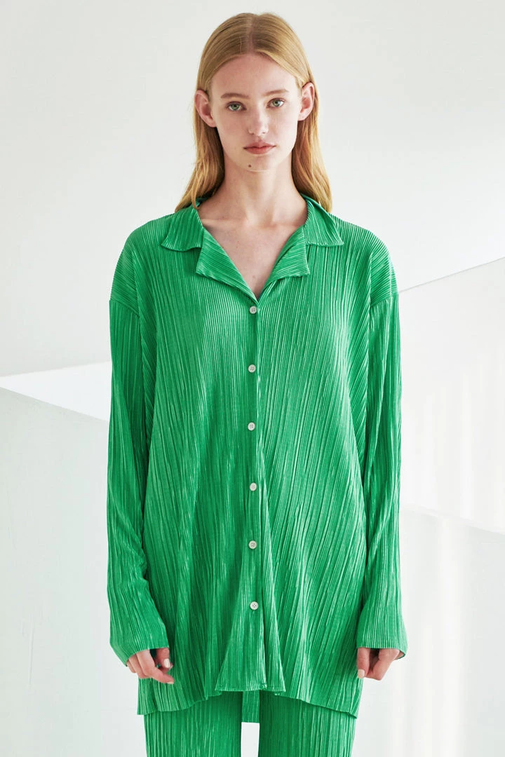STORETS Maria Oversized Plisse Shirt WHAT'S NEW