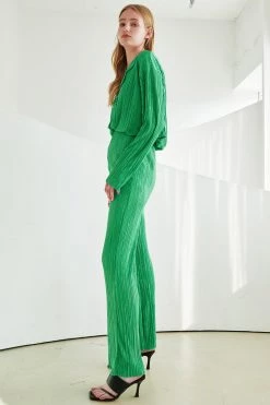 STORETS WHAT'S NEW Maria Flared Leg Plisse Pants