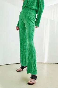 STORETS Maria Flared Leg Plisse Pants
