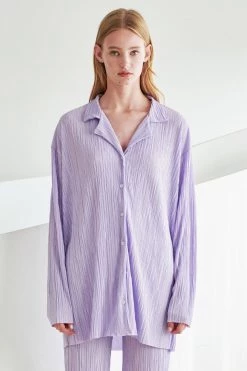 STORETS Maria Oversized Plisse Shirt